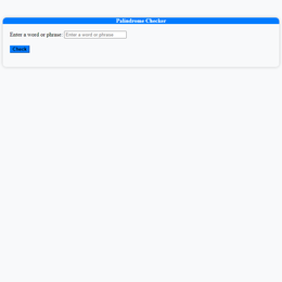 Palindrome Checker
