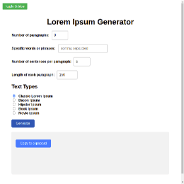 Lorem Ipsum Generator